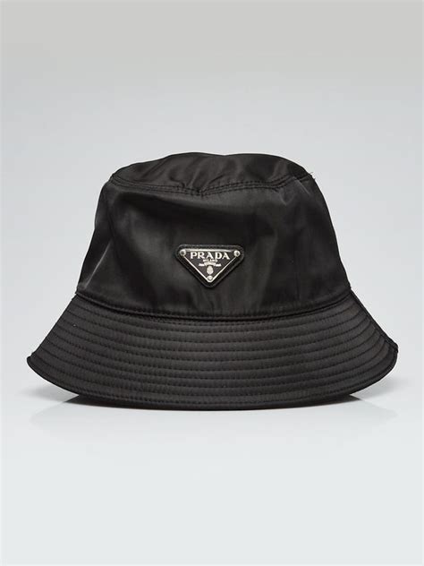 prada black nylon bucket hat|prada bucket hat sizing.